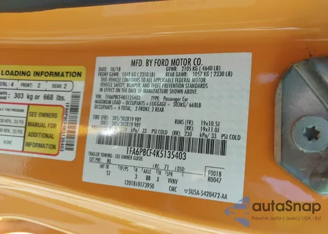 2019 Ford Mustang Gt from USA, damaged, VIN 1FA6P8CF4K5135403